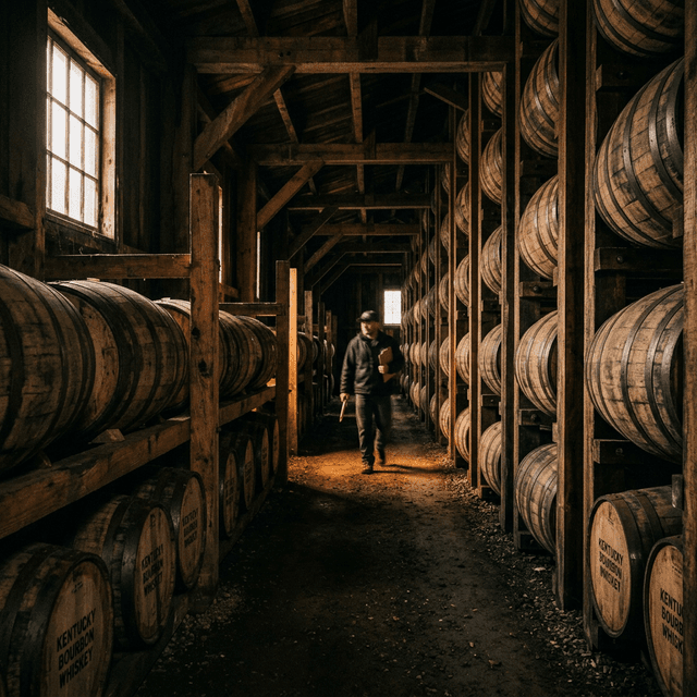 Kentucky bourbon barrel aging warehouse
